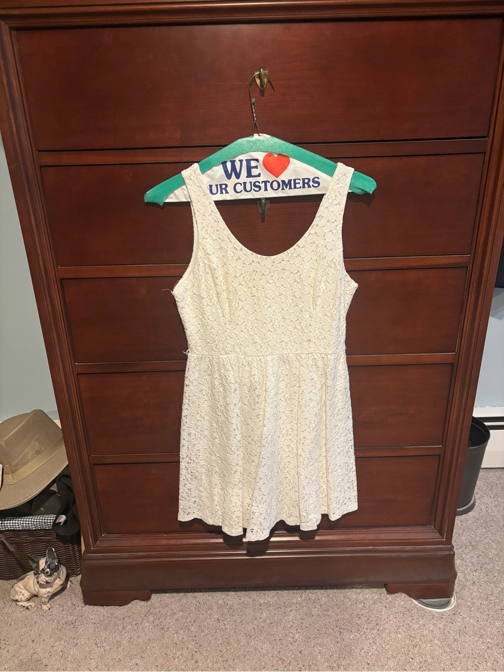 Lush Cream Lace Mini Dress